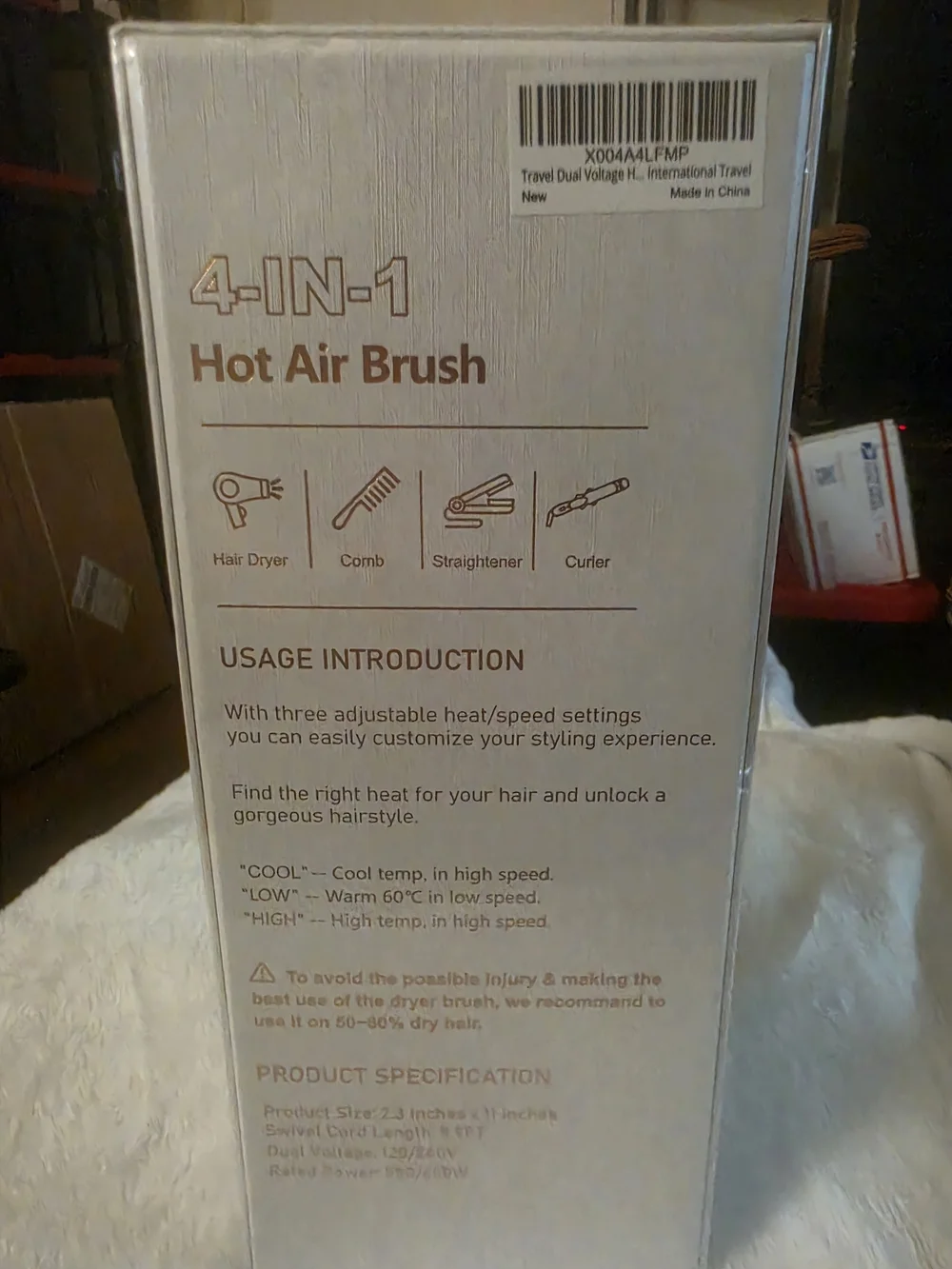 4 In 1 Bristle Round Hot Air Brush - Cream
